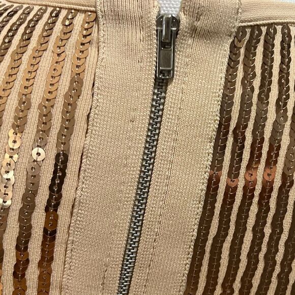 David Koma beige jersey dress sequin detail size small NWT - Picture 9 of 12